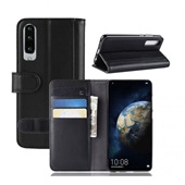 Leather Wallet Case - Huawei P30 - Black